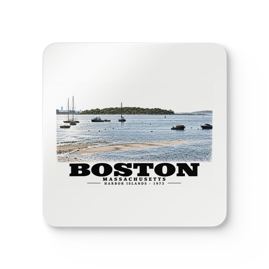 Boston Harbor Islands from Morrissey Boulevard - Toward Thompsons Island Cork Back Coaster Set - Boston Harbor