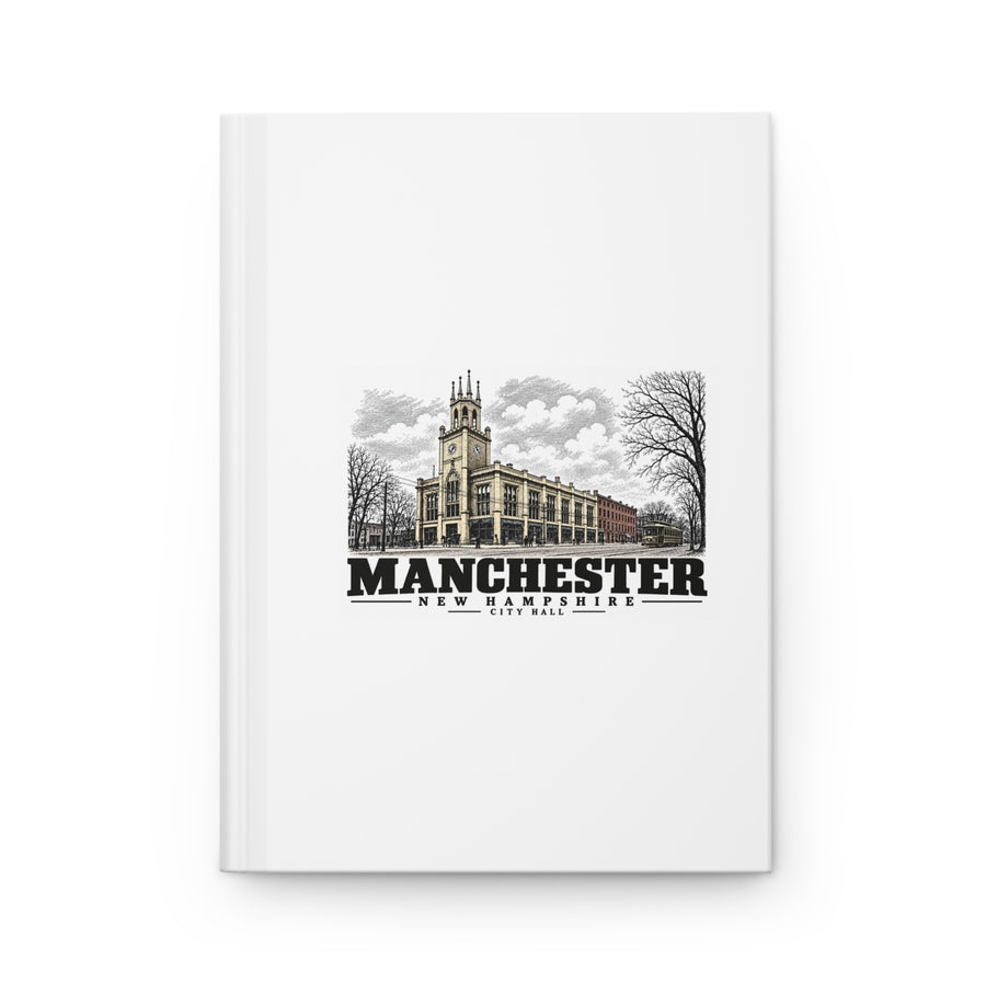 Front cover of City Hall matte hardcover journal, Manchester, New Hampshire.