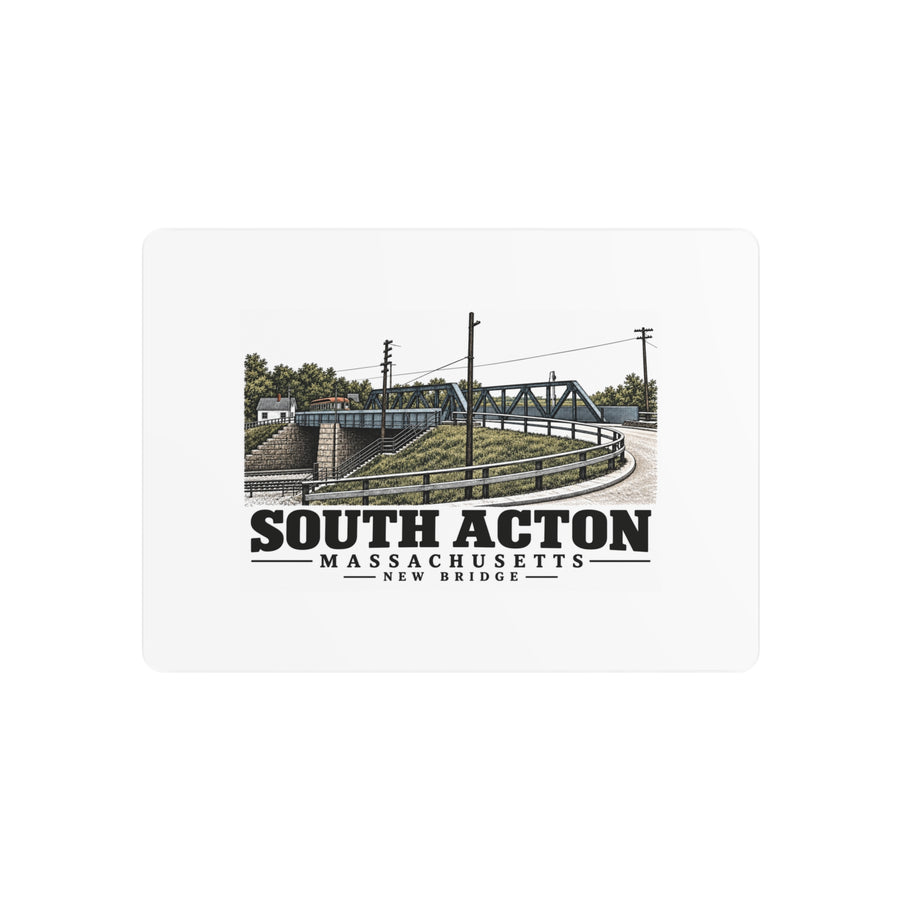 Illustrated New Bridge in Acton on metal art sign