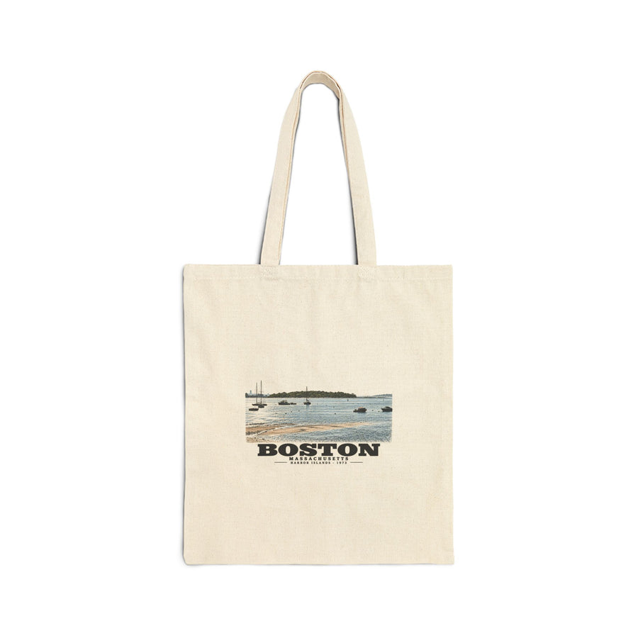 Boston Harbor Islands from Morrissey Boulevard - Toward Thompsons Island Natural Heavy Canvas Tote - Boston Harbor