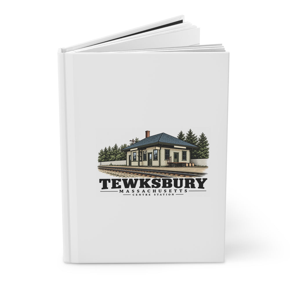 Angled front cover of Centre Station matte hardcover journal, Tewksbury, Massachusetts.