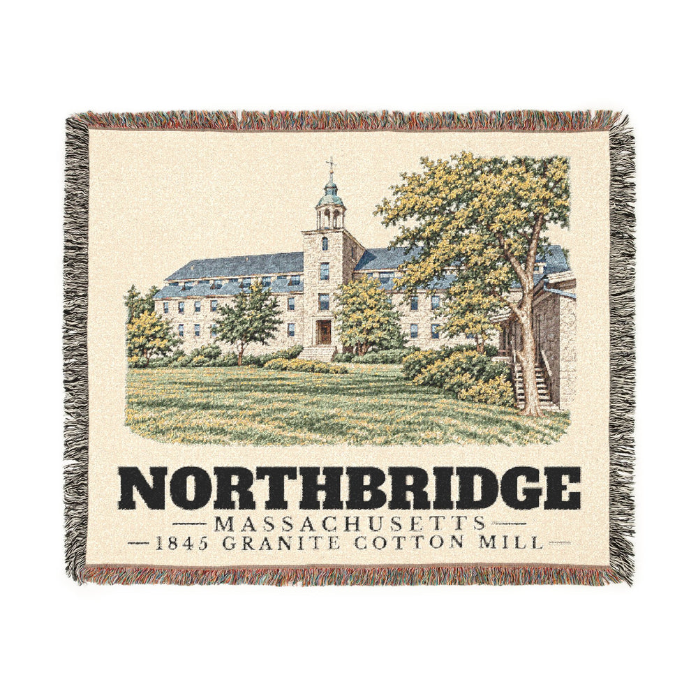1845 Granite Cotton Mill — Northbridge, Massachusetts woven blanket, product view 1