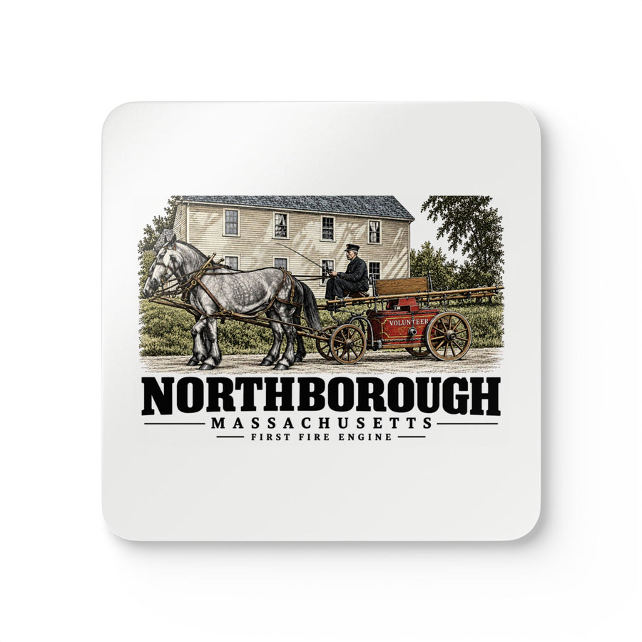 NORTHBOROUGH First Fire Engine Cork Back Coaster Set - Assabet Valley Goods