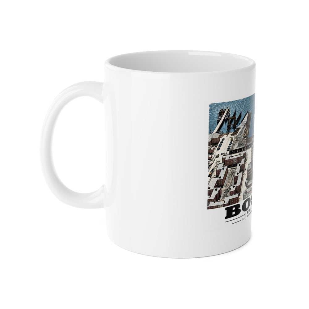 Maritime Coal Co., East Boston, MA -from North 1000 ft. 11 oz White Ceramic Mug - Boston Harbor
