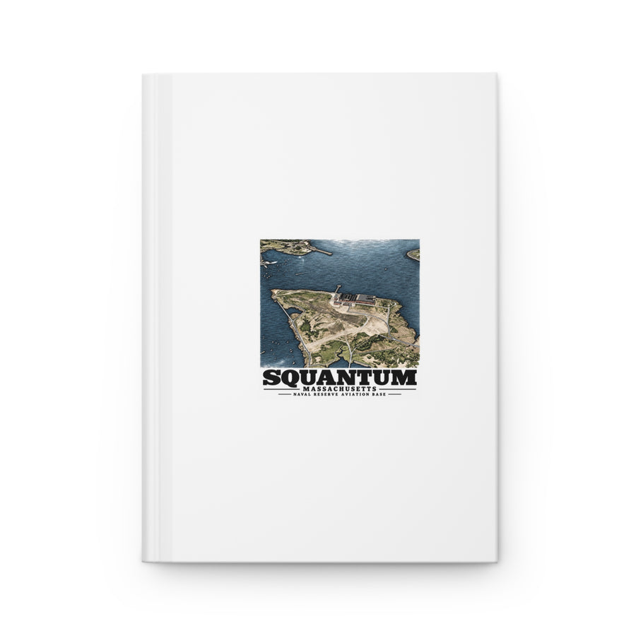 NRAB Squantum Boston, MA landing field and buildings looking north into Dorchester Bay Matte Hardcover Journal - Boston Harbor