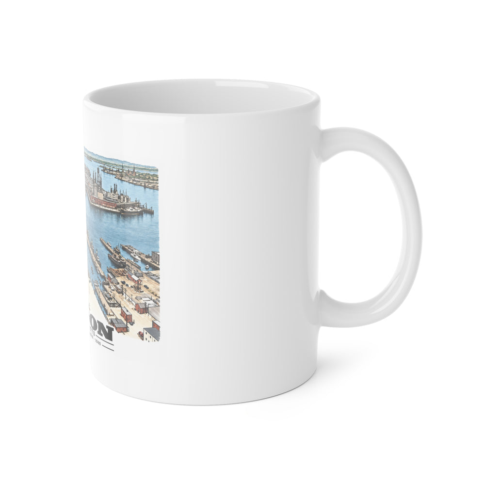 Lockwoods Basin 11 oz White Ceramic Mug - Boston Harbor