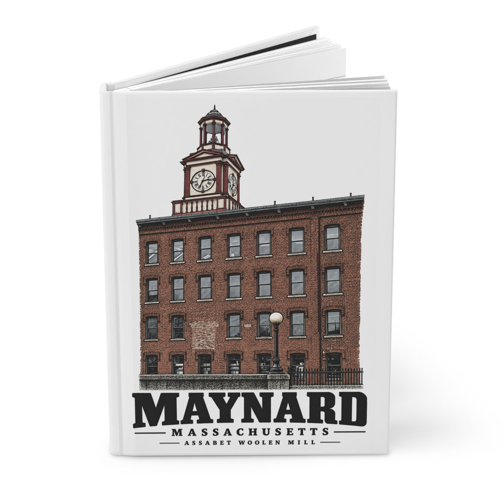 Illustrated Assabet Woolen Mill in Maynard on matte hardcover journal