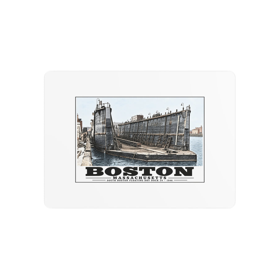 Floating dry dock #24 US Naval Dry Dock, South Boston 7 × 5 in Horizontal Metal Wall Art - Boston Harbor