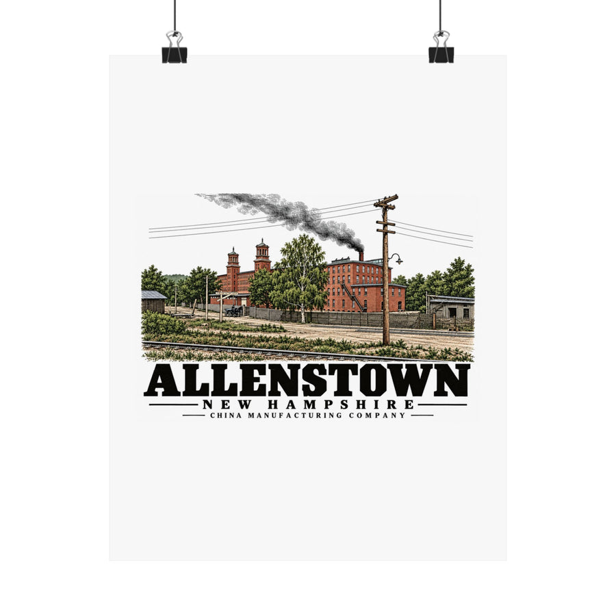 11 x 14 front of China Manufacturing Company Mill matte poster, Allenstown, New Hampshire.