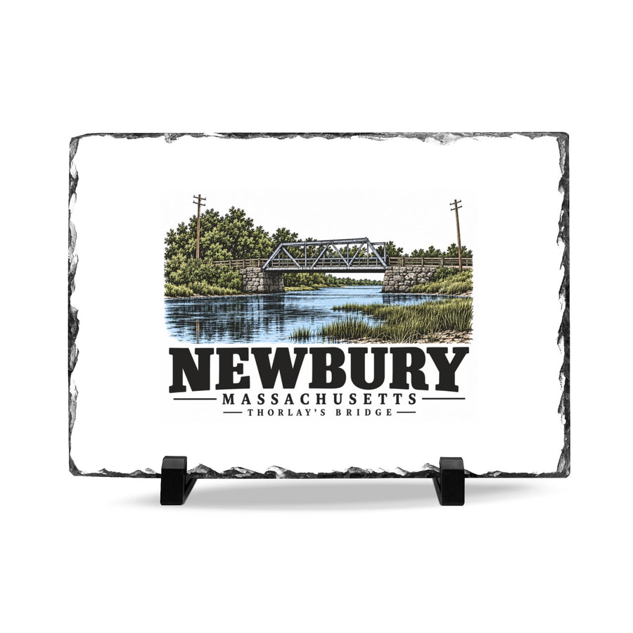 Illustrated Thorlay’s / Thurlow Bridge in Newbury on slate desk plaque
