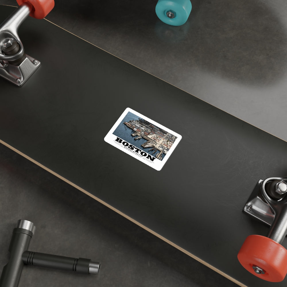 Maritime Coal Co., East Boston, MA -from South 1000 ft. 4 in White Die-Cut Sticker - Boston Harbor