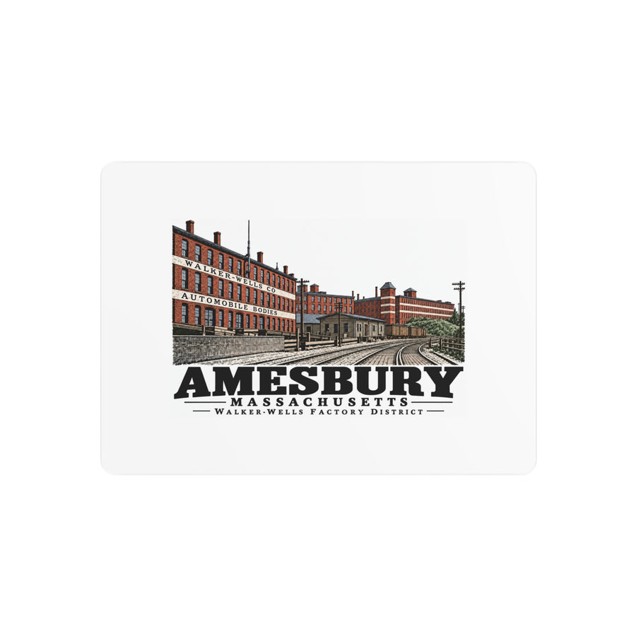 Front of Walker-Wells Factory District horizontal metal wall art, Amesbury, Massachusetts.