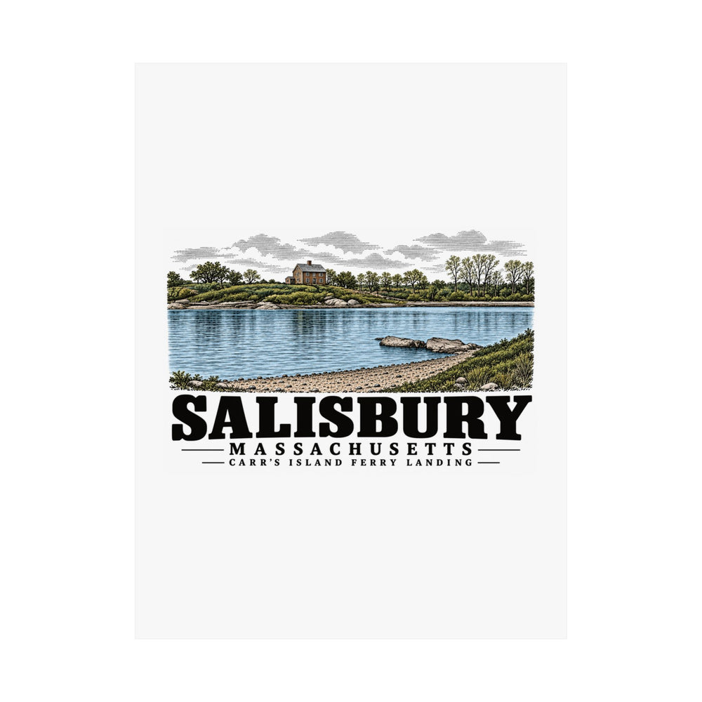 18 x 24 unclipped front of Carr's Island Ferry Landing matte poster, Salisbury, Massachusetts.
