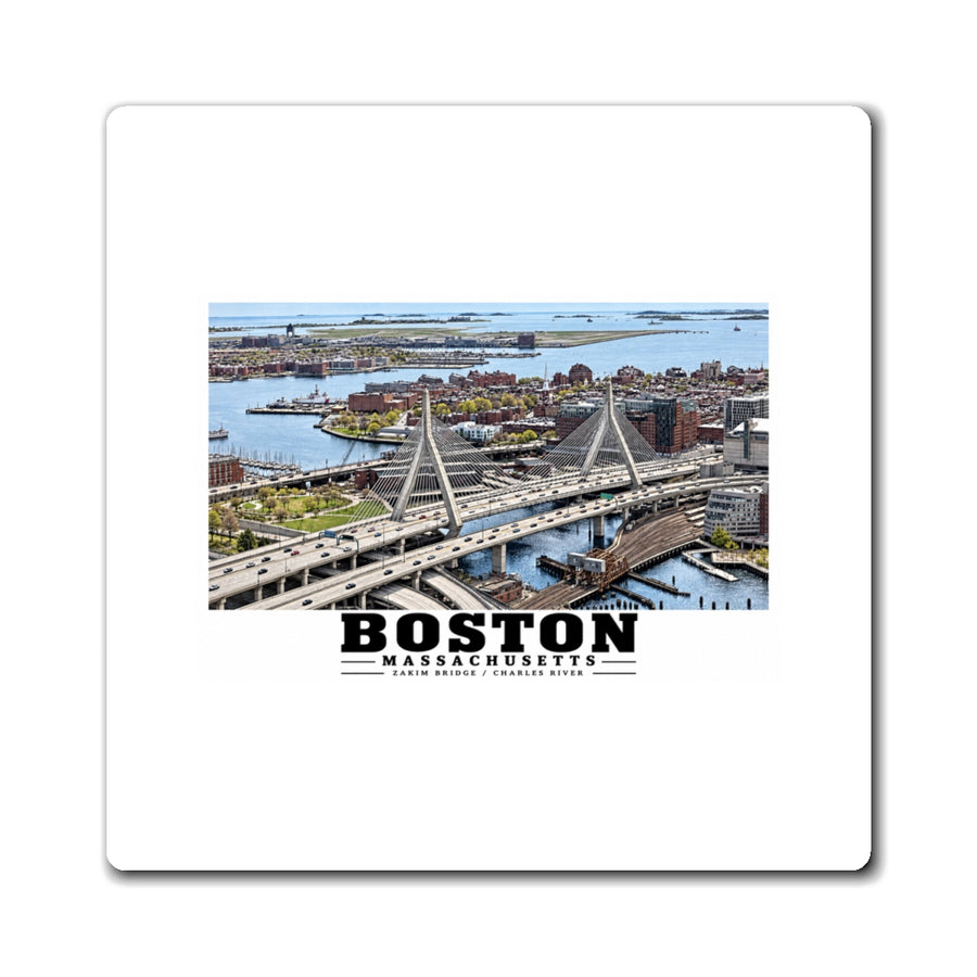 Aerial view of Boston with Zakim Bridge across Charles 4 in Magnet - Charles River