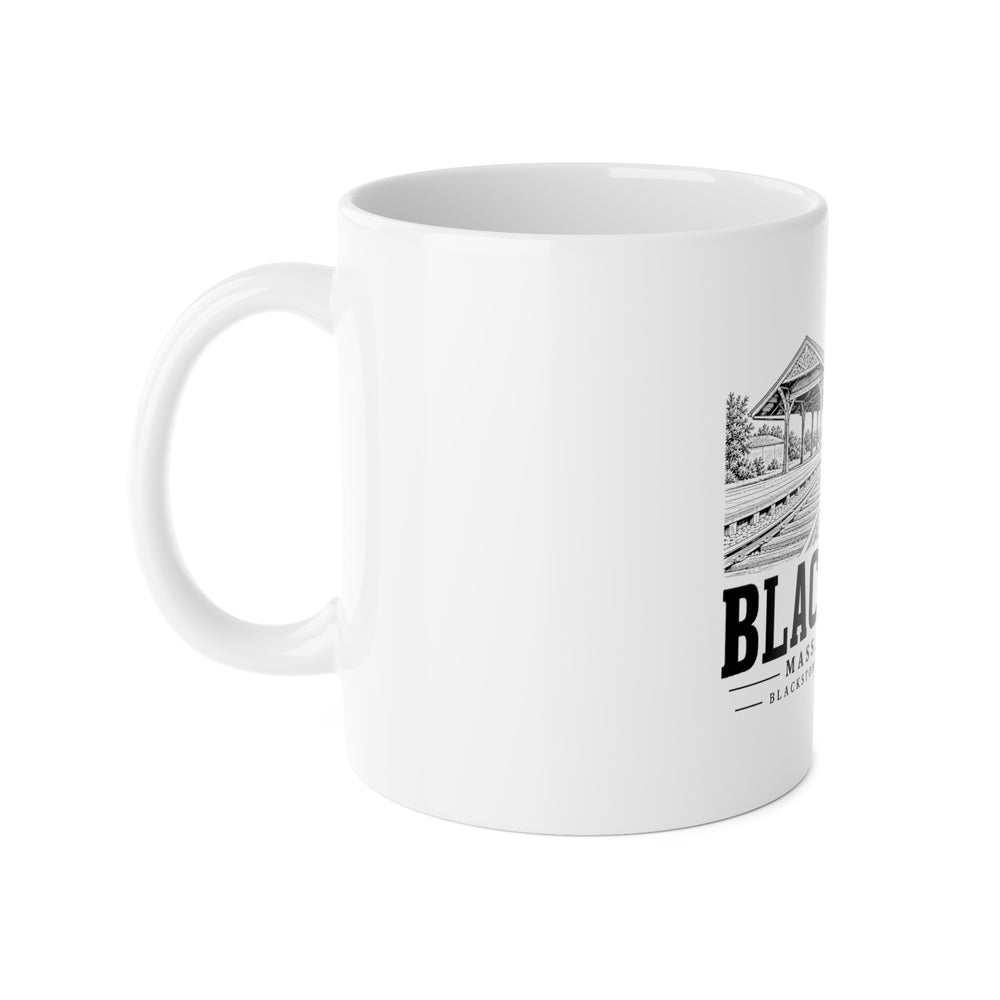 Blackstone Railroad Station 11 oz Ceramic Mug in White — left view