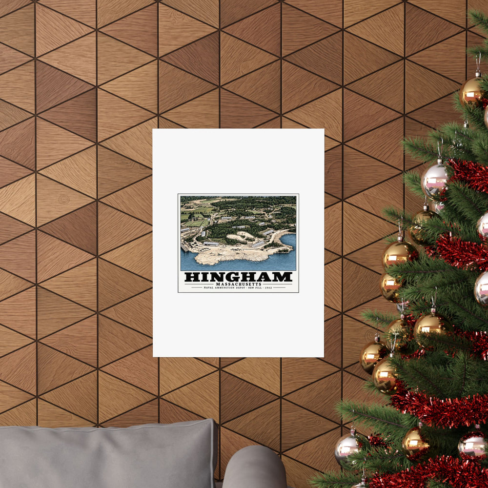 Construction progress New fill USNAD, Hingham, MA Matte Heritage Poster — 11 × 14 and 18 × 24 in - Boston Harbor