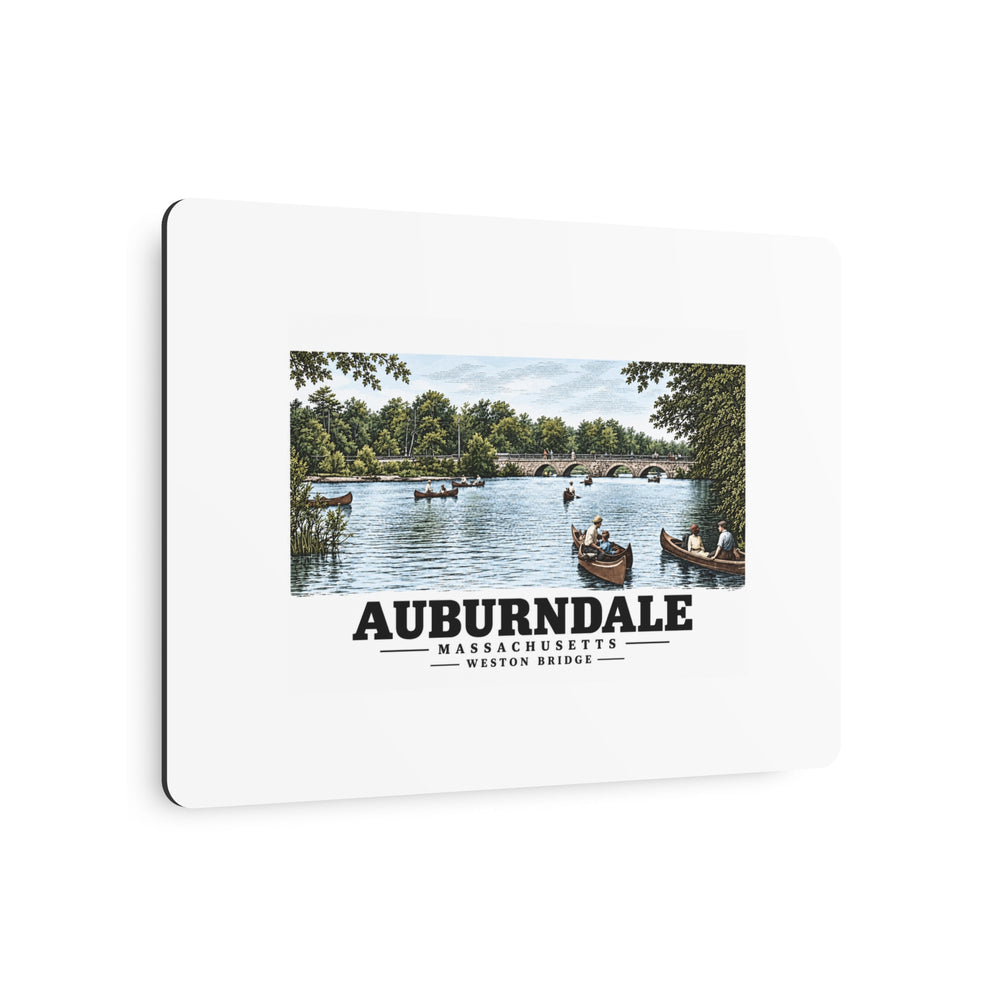 Weston Bridge, Auburndale, Mass. 7 × 5 in Horizontal Metal Wall Art - Charles River