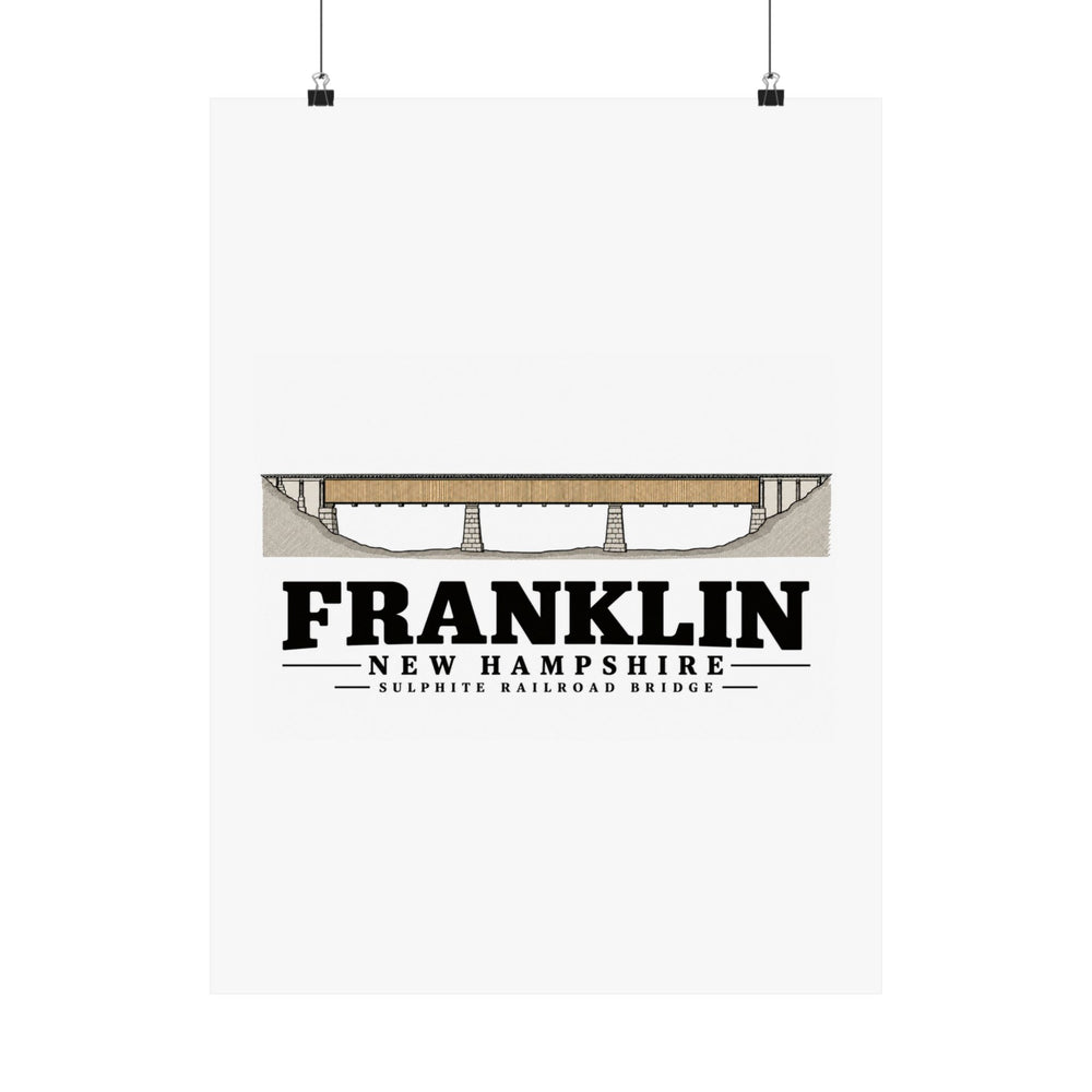 18 x 24 front of Sulphite Railroad Bridge matte poster, Franklin, New Hampshire.