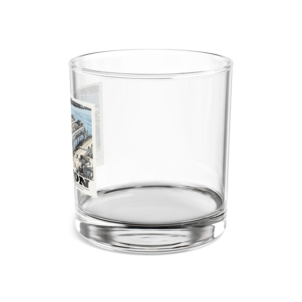 Illustrated APB-38 and APB-39 at Boston Navy Yard in Charlestown on rocks glass