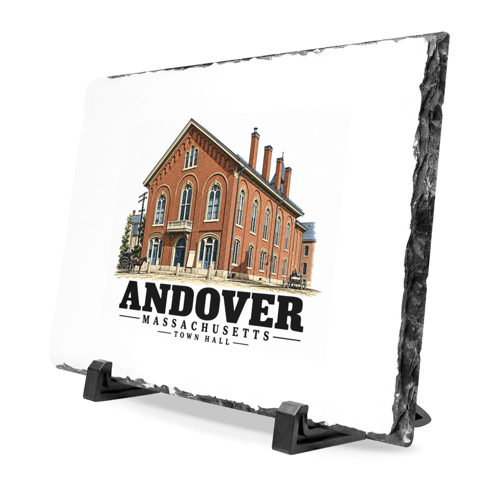 Illustrated Town Hall, Andover in Andover on slate desk plaque