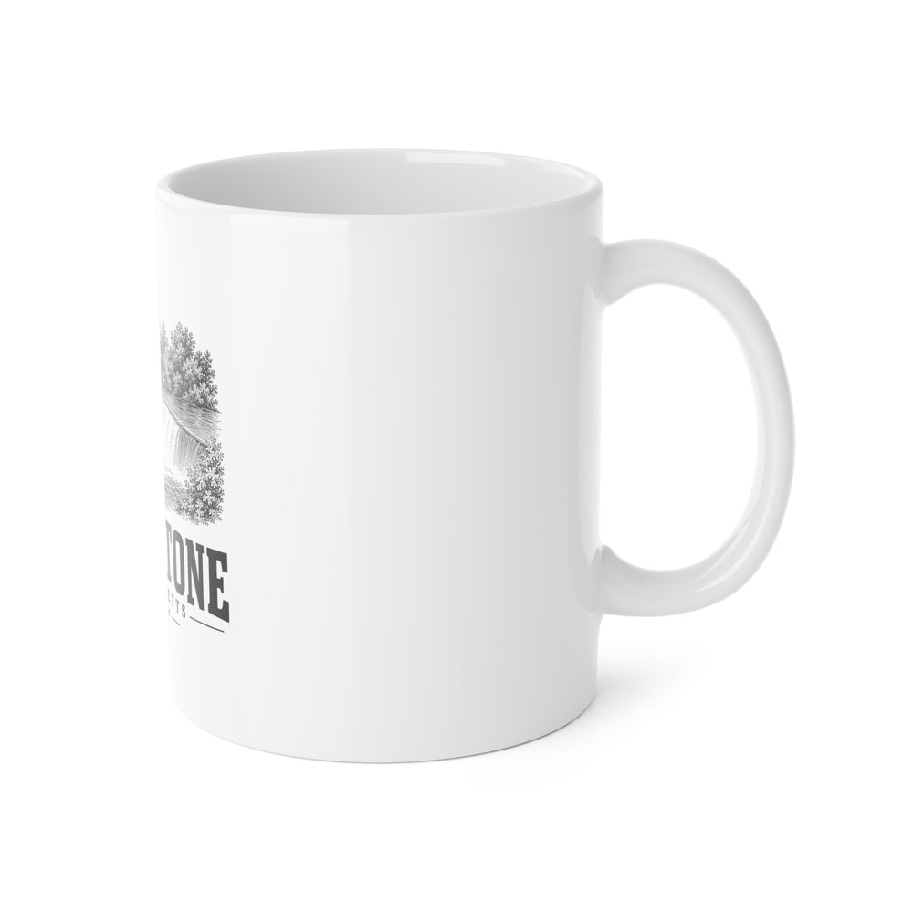 Blackstone Rolling Dam 11 oz Ceramic Mug in White — right view
