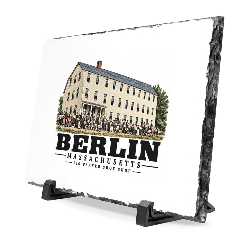 Illustrated Big Parker Shoe Shop in Berlin on slate desk plaque