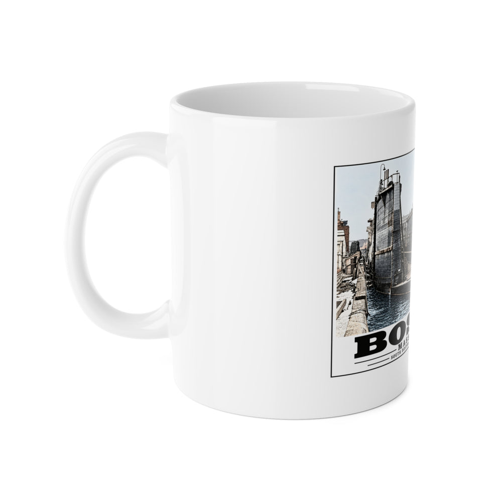 Floating dry dock #24 US Naval Dry Dock, South Boston 11 oz White Ceramic Mug - Boston Harbor