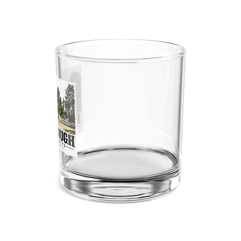 Illustrated Old Town Centre in Boxborough on rocks glass