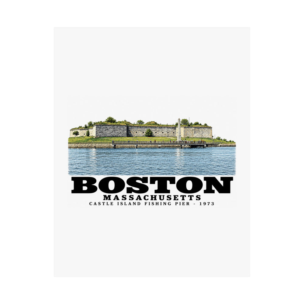 Castle Island, includes Fishing Pier Matte Heritage Poster — 11 × 14 and 18 × 24 in - Boston Harbor