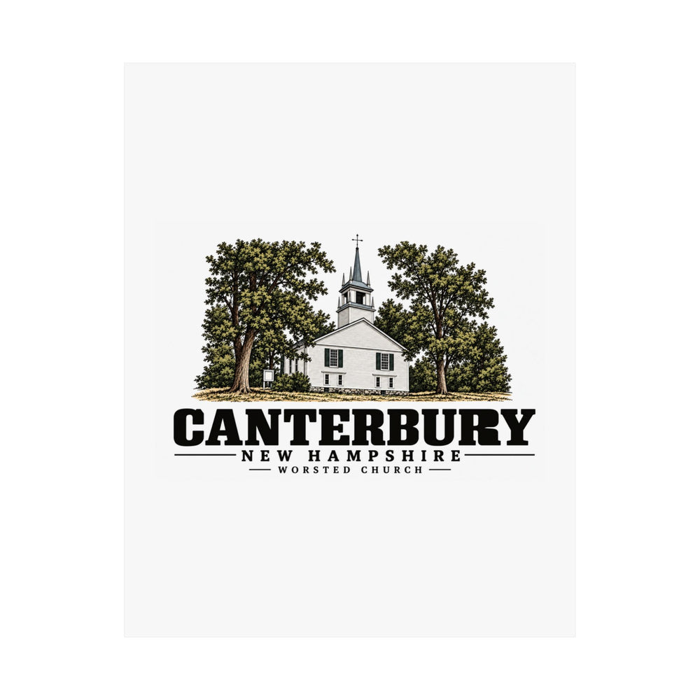 11 x 14 unclipped front of Worsted Church matte poster, Canterbury, New Hampshire.