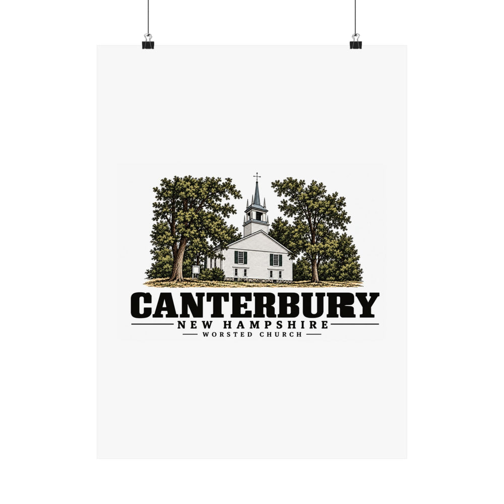 18 x 24 front of Worsted Church matte poster, Canterbury, New Hampshire.
