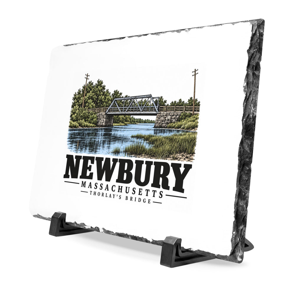 Illustrated Thorlay’s / Thurlow Bridge in Newbury on slate desk plaque
