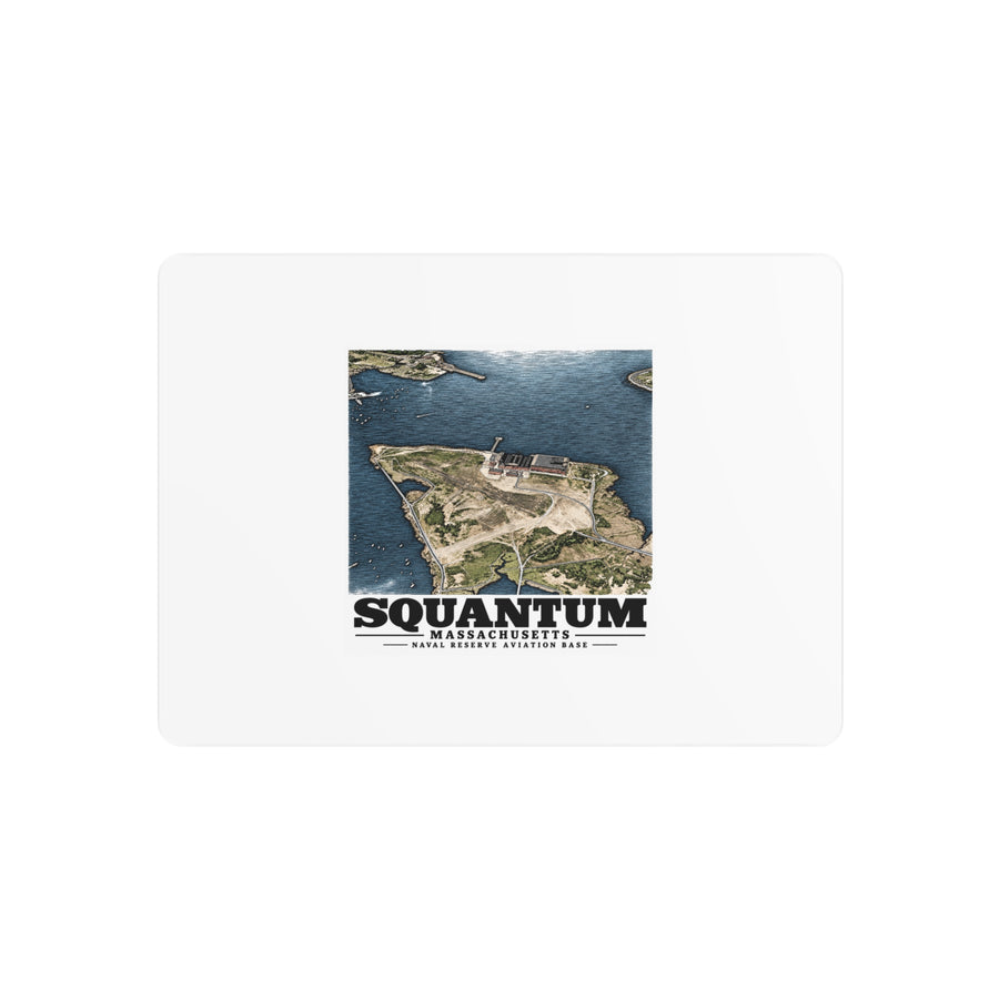 NRAB Squantum Boston, MA landing field and buildings looking north into Dorchester Bay 7 × 5 in Horizontal Metal Wall Art - Boston Harbor