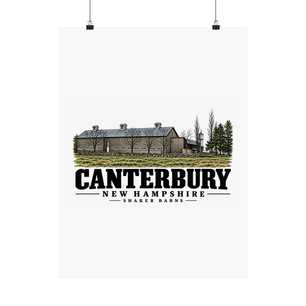 18 x 24 front of Shaker Barns matte poster, Canterbury, New Hampshire.