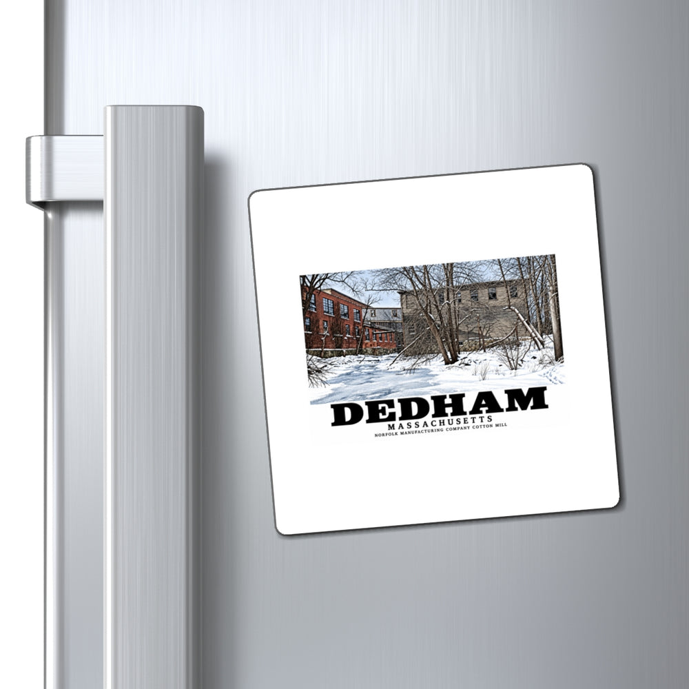 Illustrated Norfolk Manufacturing Company Cotton Mill in Dedham on square magnet