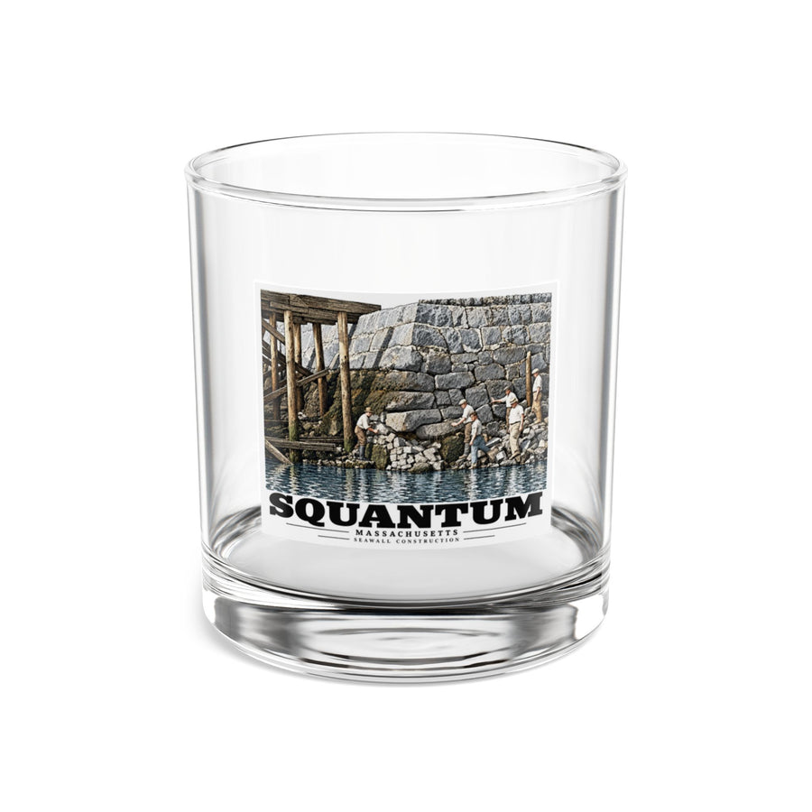 Repairing seawall near administration Building, Squantum 10 oz Rocks Glass - Boston Harbor