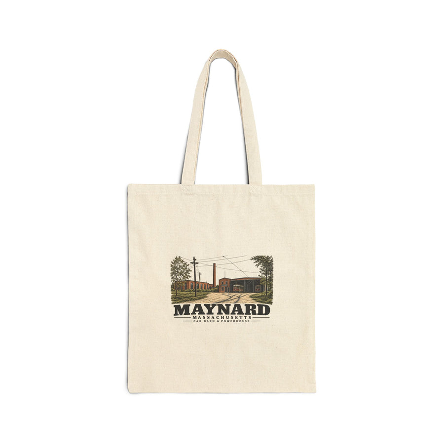 Car Barn & Powerhouse Natural + Black Heavy Canvas Tote - Assabet Valley Goods