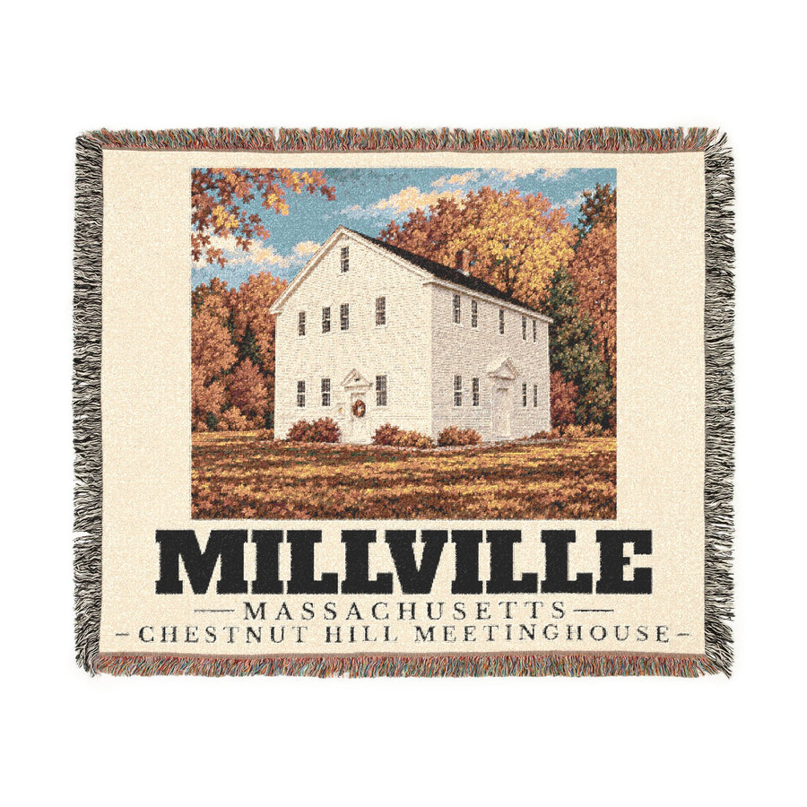 Chestnut Hill Meetinghouse — Millville, Massachusetts Woven Blanket