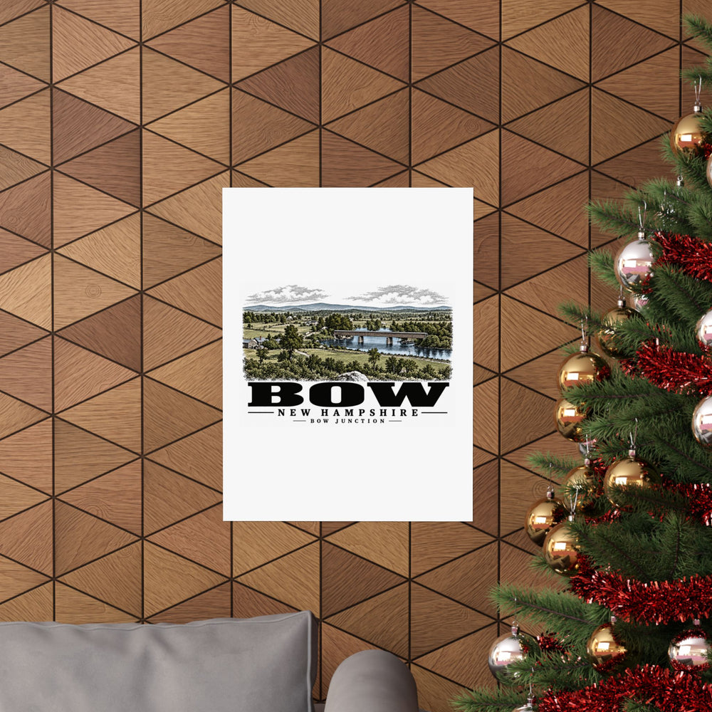 18 x 24 room view of Bow Junction Covered Railroad Bridge matte poster, Bow, New Hampshire.