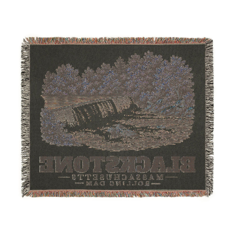 Rolling Dam — Blackstone, Massachusetts woven blanket, product view 3