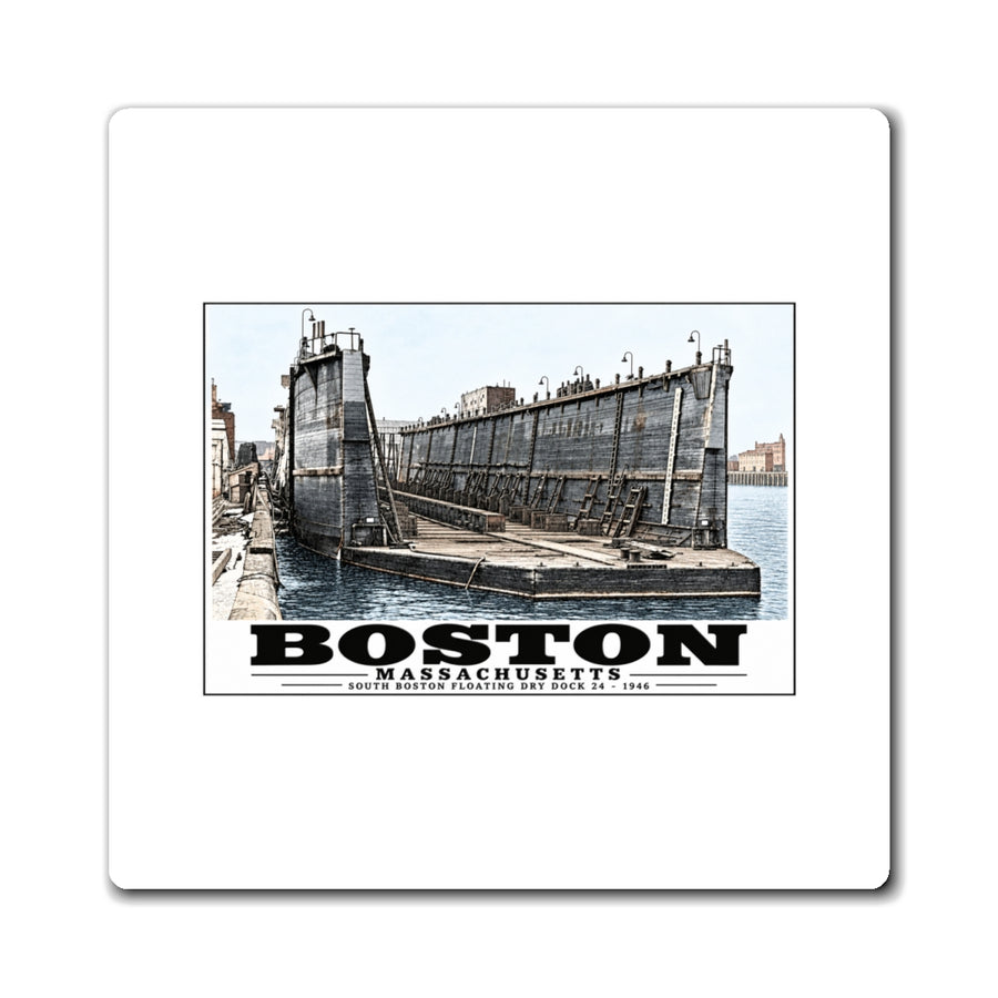 Floating dry dock #24 US Naval Dry Dock, South Boston 4 in Magnet - Boston Harbor