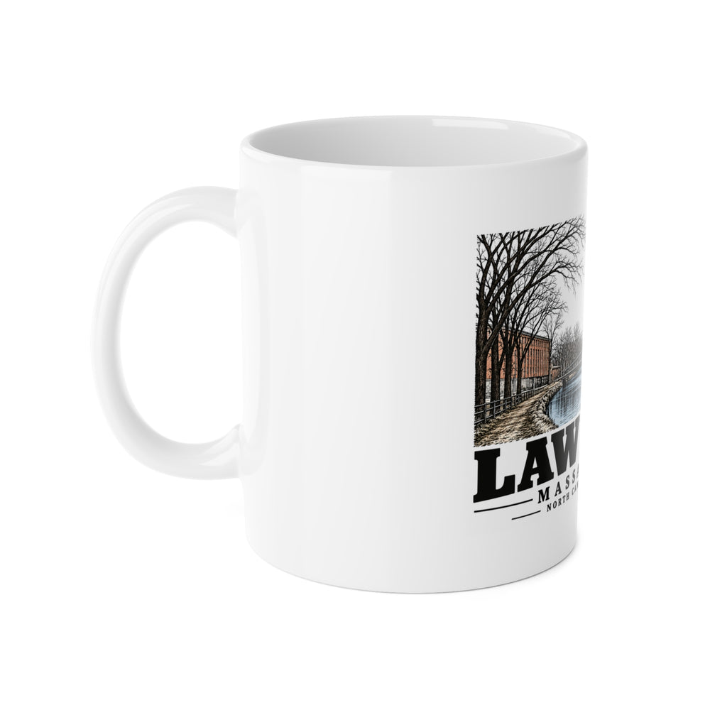 Lawrence North Canal and Pacific Mills 11 oz White Ceramic Mug — Merrimack Valley Goods