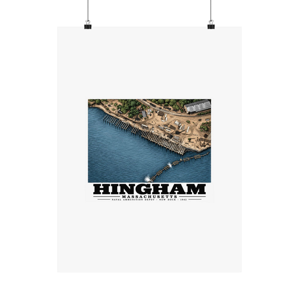 Construction of New Dock at Old USNAD Hingham, MA Matte Heritage Poster — 11 × 14 and 18 × 24 in - Boston Harbor