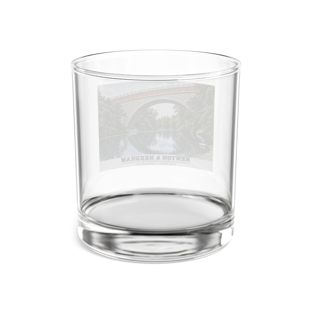 Echo Bridge, Hemlock Gorge, Upper Falls; Charles River and Ellis Street 10 oz Rocks Glass - Charles River