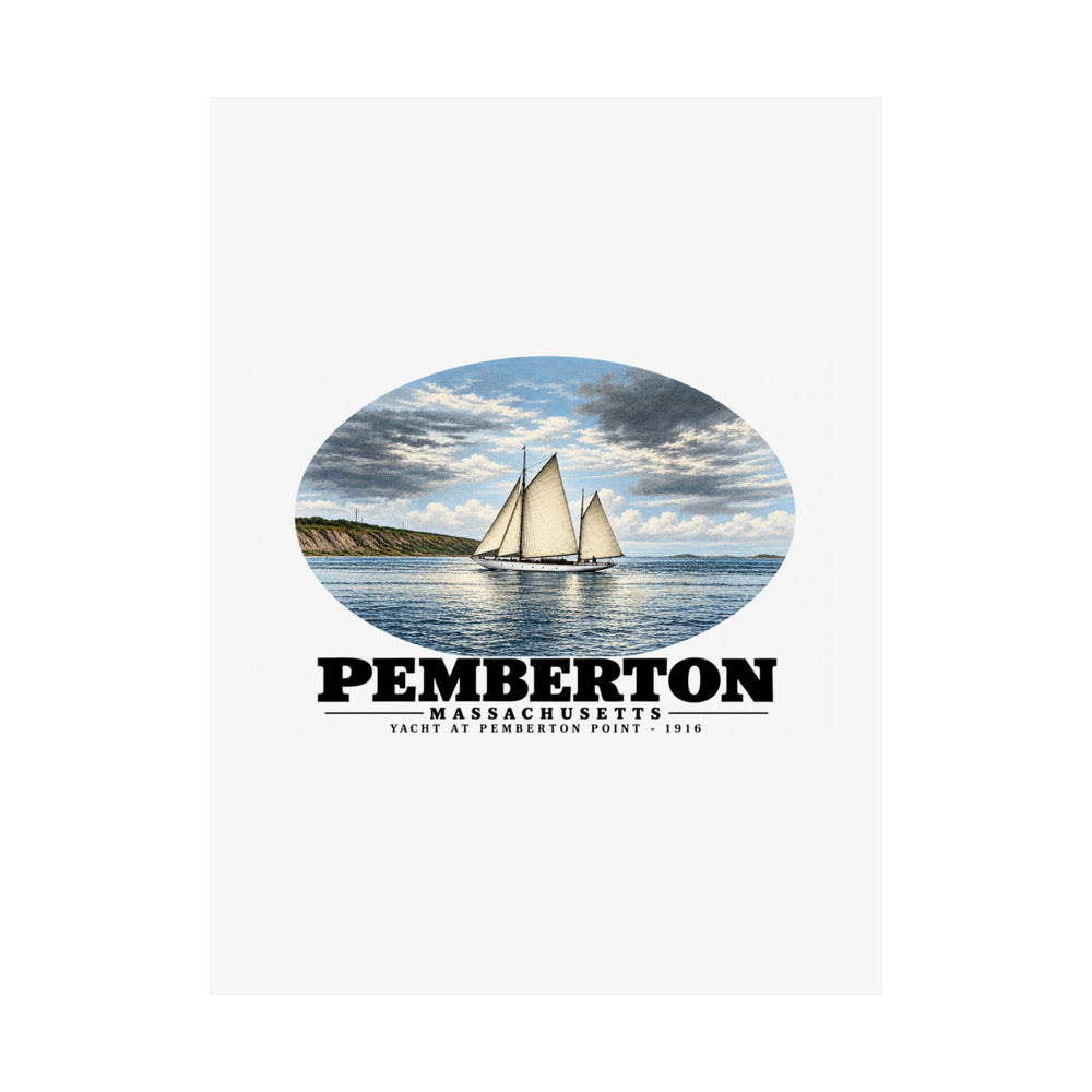 Yacht, Pemberton Hull Matte Heritage Poster — 11 × 14 and 18 × 24 in - Boston Harbor