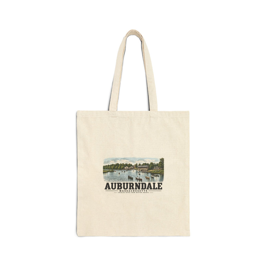 The Charles River from Weston Bridge, Auburndale, Mass. Natural Heavy Canvas Tote - Charles River