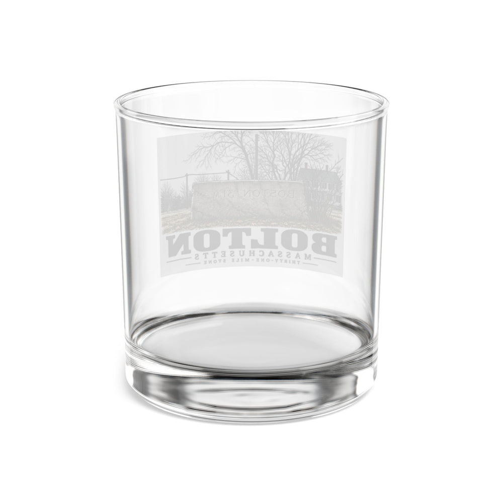Illustrated Thirty-One-Mile Stone in Bolton on rocks glass