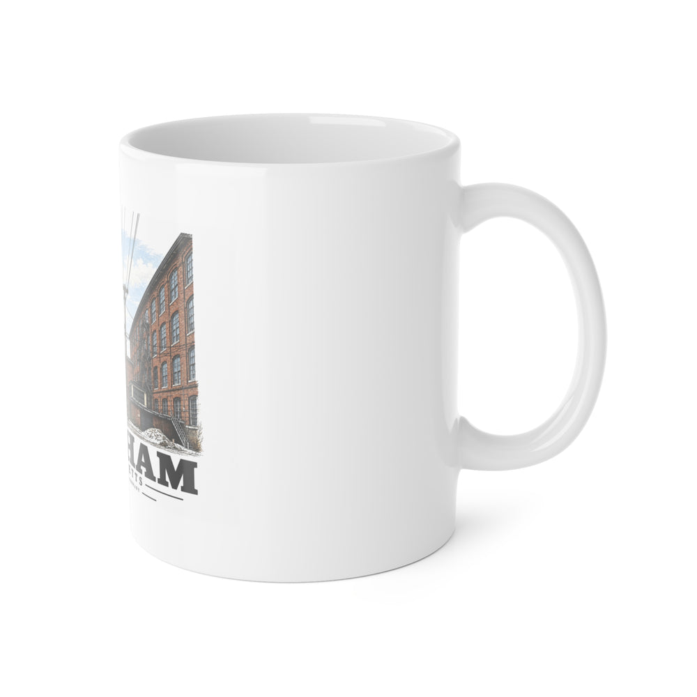 Illustrated Boston Manufacturing Company in Waltham on ceramic mug