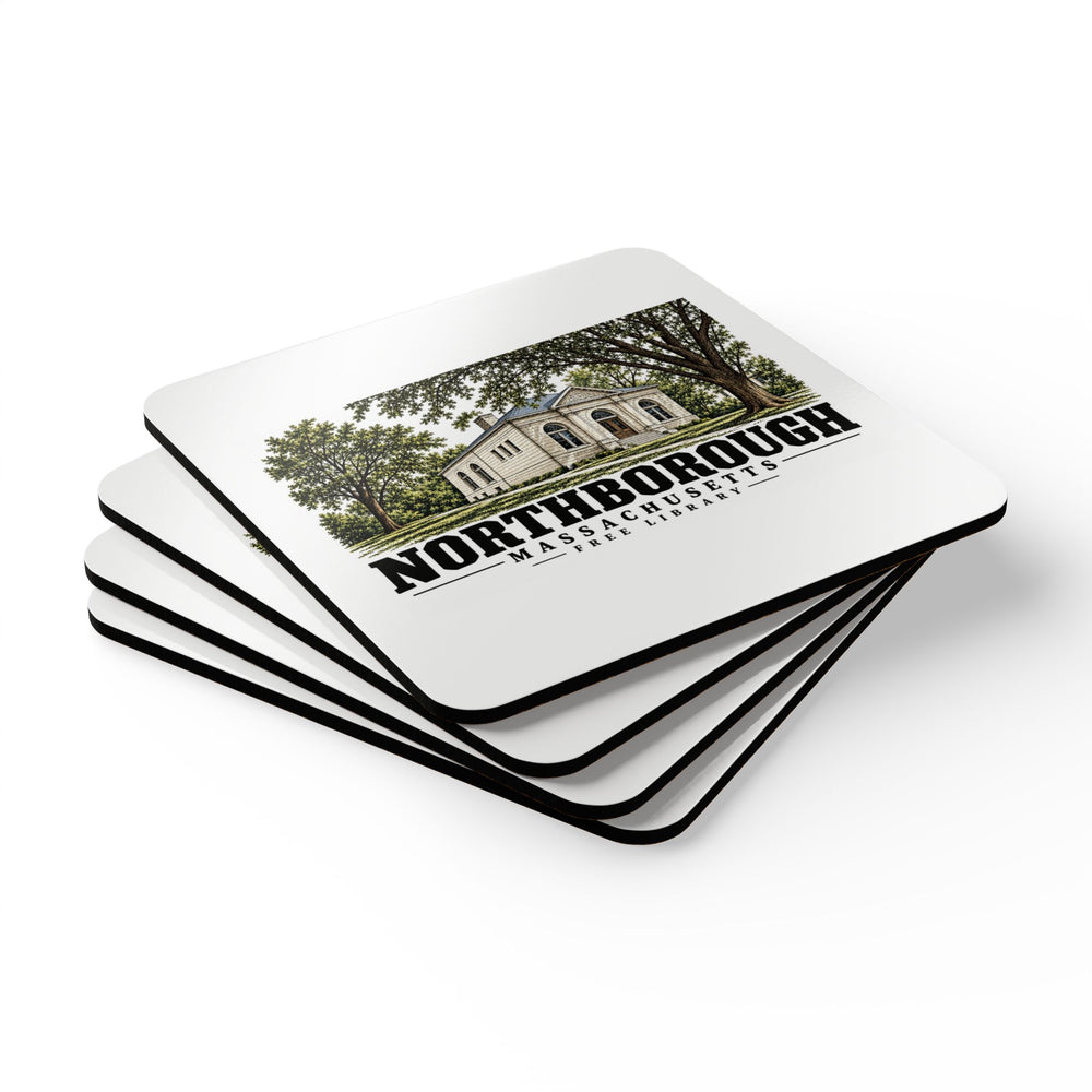 NORTHBOROUGH Free Library Cork Back Coaster Set - Assabet Valley Goods