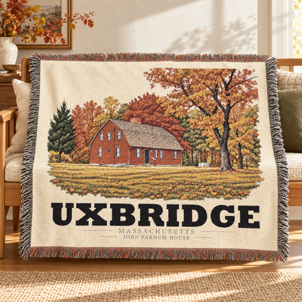 John Farnum House — Uxbridge, Massachusetts Woven Blanket